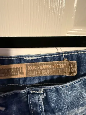 Rock & Roll Denim Mens Double Barrel Bootcut jeans 34/32 light wash EUC thumbnail 3