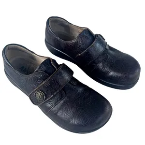 ALEGRIA Mary Jane Leather Clogs‎ Brown Floral Paisley Size 39 EU (8.5 US) thumbnail 1