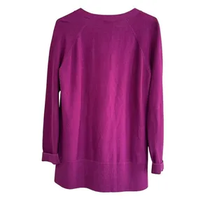 Talbots Purple Magenta‎ V-Neck Button Front Cardigan Sweater Lightweight Casual thumbnail 7