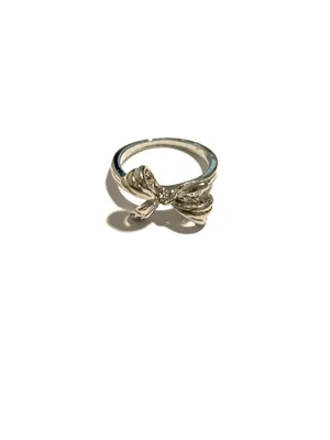 Silver tone Bow ring size 7 thumbnail 2