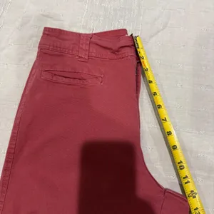 A New Day Womens 28x23 High Rise Wide Leg Cropped Pants Red Pink Size 8‎ Stretch thumbnail 7