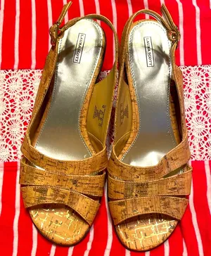 Laura Scott Sling back open toe 2 inch heels thumbnail 1