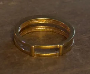 Vintage NV Signed Paved Crystal Band Ring Gold thumbnail 7