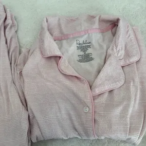 Roudelain Women's Notched-Collar Cropped Pajama Set size M thumbnail 3
