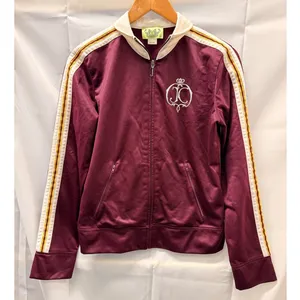 Juicy Couture Vintage 2000s Retro‎ Burgendy Varsity Jacket Size Large thumbnail 1