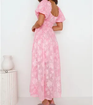 Fortunate One Pink Floral Maxi Dress thumbnail 2