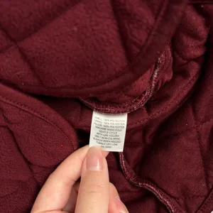 Great Northwest Quilted Fleece Jacket Women's L Red Peter Pan Granny Cabincore thumbnail 9