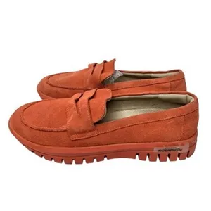 Blondo Orange Waterproof Suede Penny Loafers Lug Sole Size 5.5 M thumbnail 3
