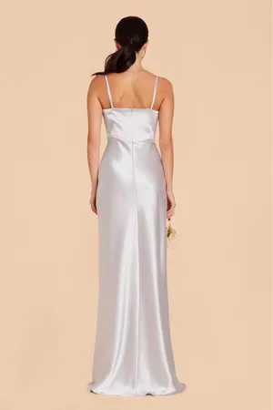 Birdy Grey Bridesmaid Dress SOLD OUT Matte Satin Platinum thumbnail 2