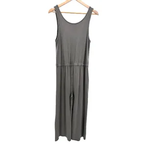 Z Supply Gray Sleeveless Jumpsuit Drawstring Waist Cotton Blend Size M‎ Lounge thumbnail 4