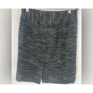 Ann Taylor Tweed Pencil Skirt‎ Black White Textured Office Wear thumbnail 5
