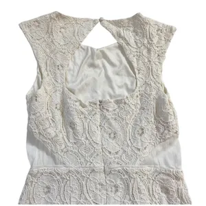 Kimchi Blue Ivory Floral Lace Fit and Flare Mini Dress Back‎ Keyhole Size 4 thumbnail 10