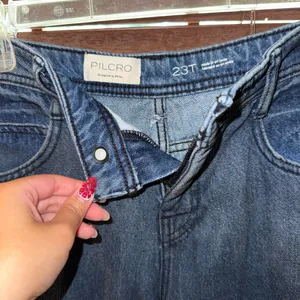 NWT $158 Anthropologie x Pilcro Dark Blue High-Rise Balloon Jeans 23 TALL thumbnail 7