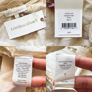 LoveShackFancy Daniela‎ Lace Mini Dress Dolce Cream Size 0 NWT thumbnail 6