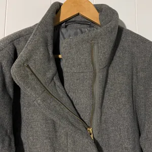 J.Crew Wool Blend Coat Size 10 Gray Zip Front Funnel Neck Jacket thumbnail 7