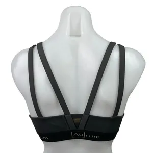 Aurum Women's Black Strappy Yoga Athletic Work Out Sports Bra Crop Tank Top XXS thumbnail 3
