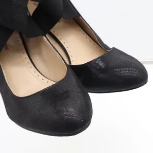 Adrienne Vittadini Pumps Womens 9 Tigress Black Snakeskin Embossed Zip Excellent thumbnail 7