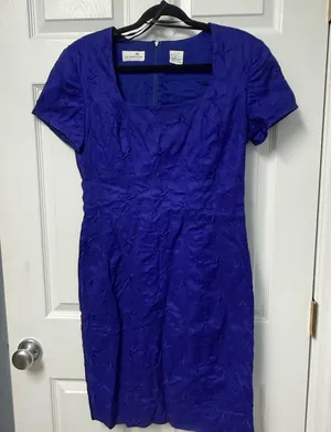 Liz Claiborne Royal Blue Textured Midi Dress thumbnail 1