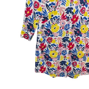 Roller Rabbit XS Floral Shirt Dress Cotton Folk‎ Art Print Resort Boho Tunic thumbnail 3