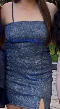 H&M Sparkle Blue Mini Dress thumbnail 1