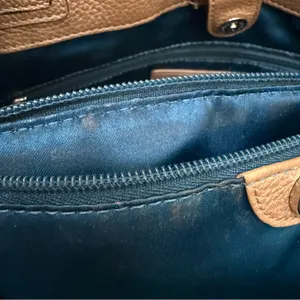 COACH F16531 Penelope Metallic Golden Beige Pebbled Leather Carryall Satchel Bag thumbnail 15