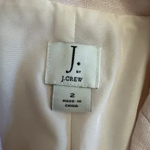 J. by J.Crew Women’s Linen Blazer Size 2 Light Pink One Button‎ Jacket L1150 thumbnail 2