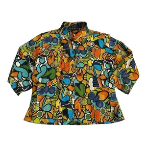 VTG Mirror Image Wearable Art Fitted Button Front Colorful Abstract Jacket - L thumbnail 8