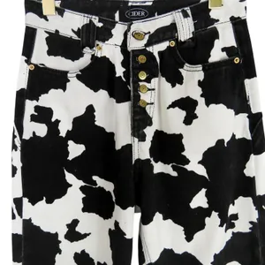 Cider Cow Print Straight Leg Jeans High Rise 90's Fit Mom Jeans Small 26" thumbnail 4