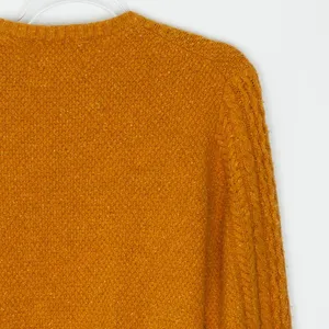 Old Navy Womens Wool Blend Cable Knit Crewneck Pullover Sweater Size M Gold Cozy thumbnail 8