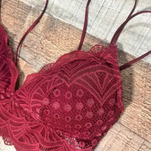 Auden Burgundy Red Floral Lace Lightly Lined Bralette Small Feminine thumbnail 3