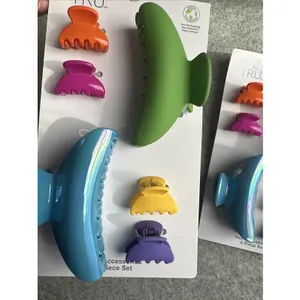 New Time And Tru Hair Claw Clip Lot of 2 Sets Colorful Retro Artsy Teacher Lg Sm thumbnail 10