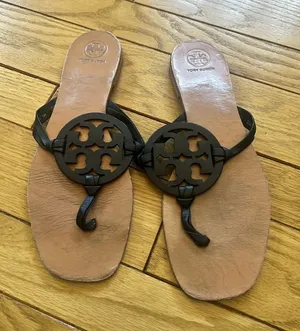 Tory Burch - Black Medallion Miller Leather Sandals thumbnail 1