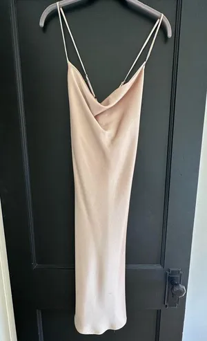 Verona Cowl Neck Dress in Champagne Luxe Satin thumbnail 5