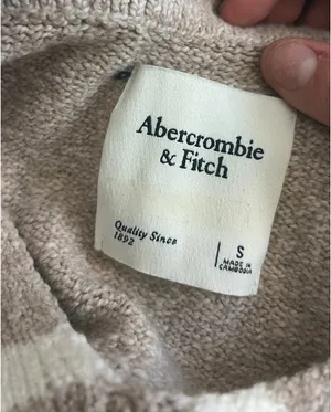 Abercrombie Textural Nock Neck Sweater Clay Brown Stripe thumbnail 3