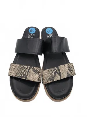 Franco Sarto Womens Sandals Slip On Black Gray Size 6.5 Preppy Minimalist office thumbnail 4