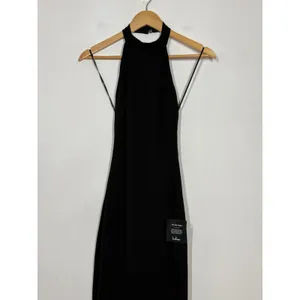 Lulus Deziree Bodycon Maxi Dress Women's Size XS Black Halter Cocktail Party NWT thumbnail 3
