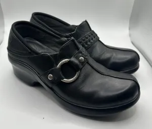 Ariat Womens Black Leather Mule Clogs Shoes Size 8.5B‎ chunky thumbnail 1