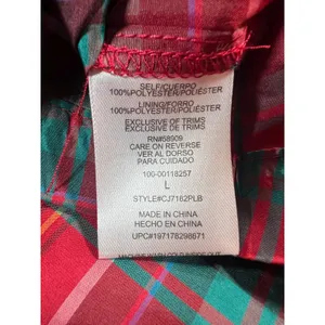 COPPER KEY Plaid Tiered Mini Dress Women Large Red Puff Sleeve Square Neck‎ NWT thumbnail 9