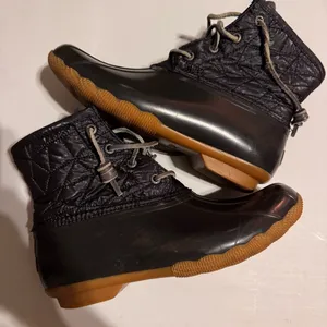 Sperry Black Waterproof Winter & Rain Rubber Duck Boots thumbnail 3