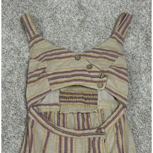 Free People Ultraviolet Midi Cotton Linen Cutout Striped Dress Size SP thumbnail 5