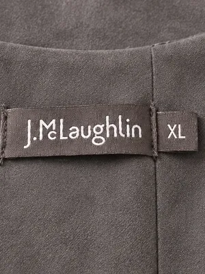 J. McLaughlin Charcoal Gray High Neck Sleeveless Faux Suede Sheath Shift Dress thumbnail 6