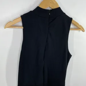 Caution to the Wind Black Mock Neck Sleeveless Wide‎ Leg Jumpsuit Womens Small S thumbnail 8