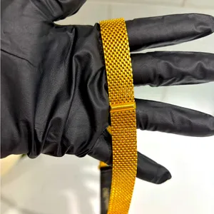Christian Dior Vintage Women’s Belt Small, Gold Mesh & Brown Leather Disigner. thumbnail 7