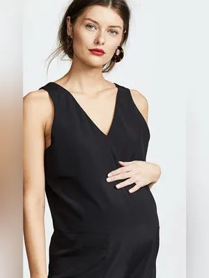 Hatch The Alba Jumpsuit Black Sleeveless V-Neck Maternity Size 0XS (0-2) thumbnail 2
