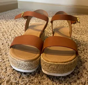 These Three Boutique Tan Platform Espadrille Sandals thumbnail 3