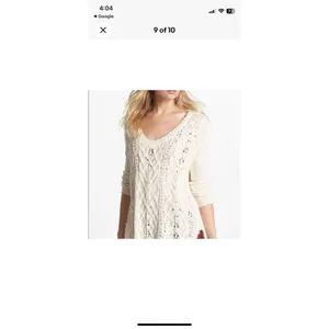 Free People Cross My Heart Vneck Sweater Women’s S Pullover Cream Grunge Boho‎ thumbnail 6