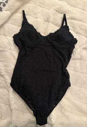 Aerie Bodysuit Lace Black thumbnail 1