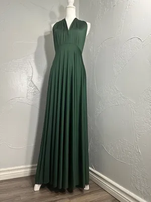 Backless Halter Maxi Dress in Emerald Green Size undefined thumbnail 7