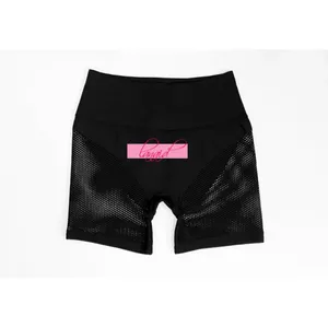 Alo Seamless High-Waist Limitless Open Air Shorts Black Edgy Sheer Mesh Cut-Outs thumbnail 9