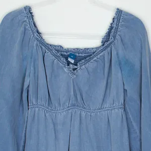 Old Navy Womens Chambray Tiered‎ Babydoll Dress Size XS Long Sleeve Cowgirl Boho thumbnail 2